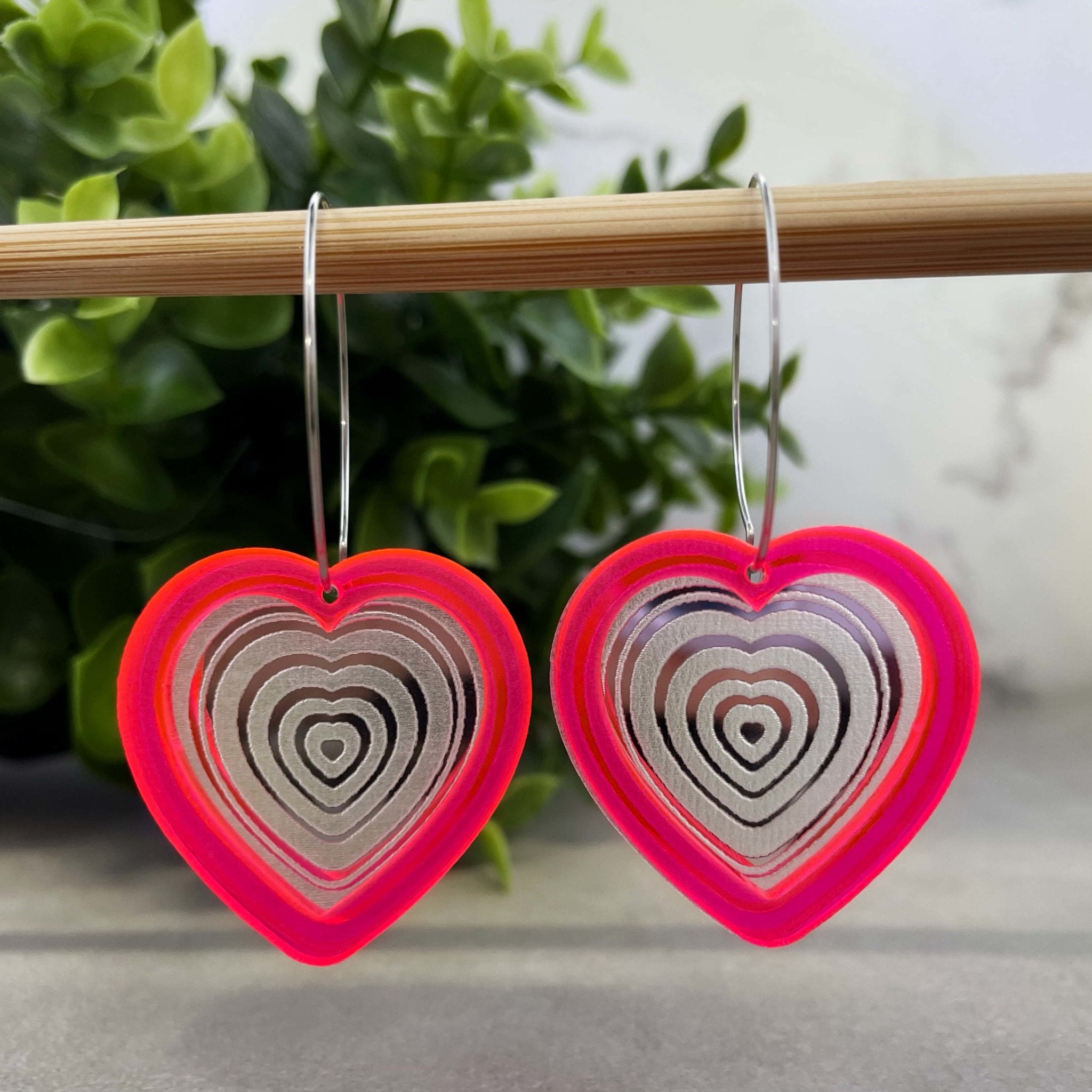 Double heart deals hoop earrings